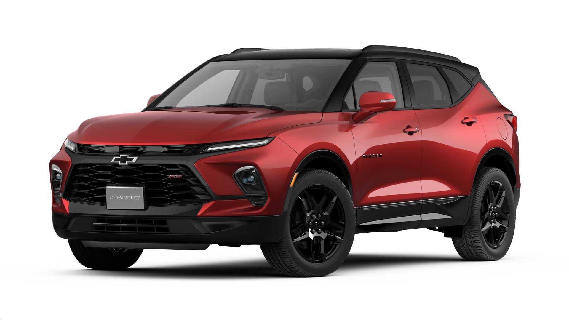 2026 Chevrolet Blazer RS in Radiant Red Tintcoat — front three-quarter view